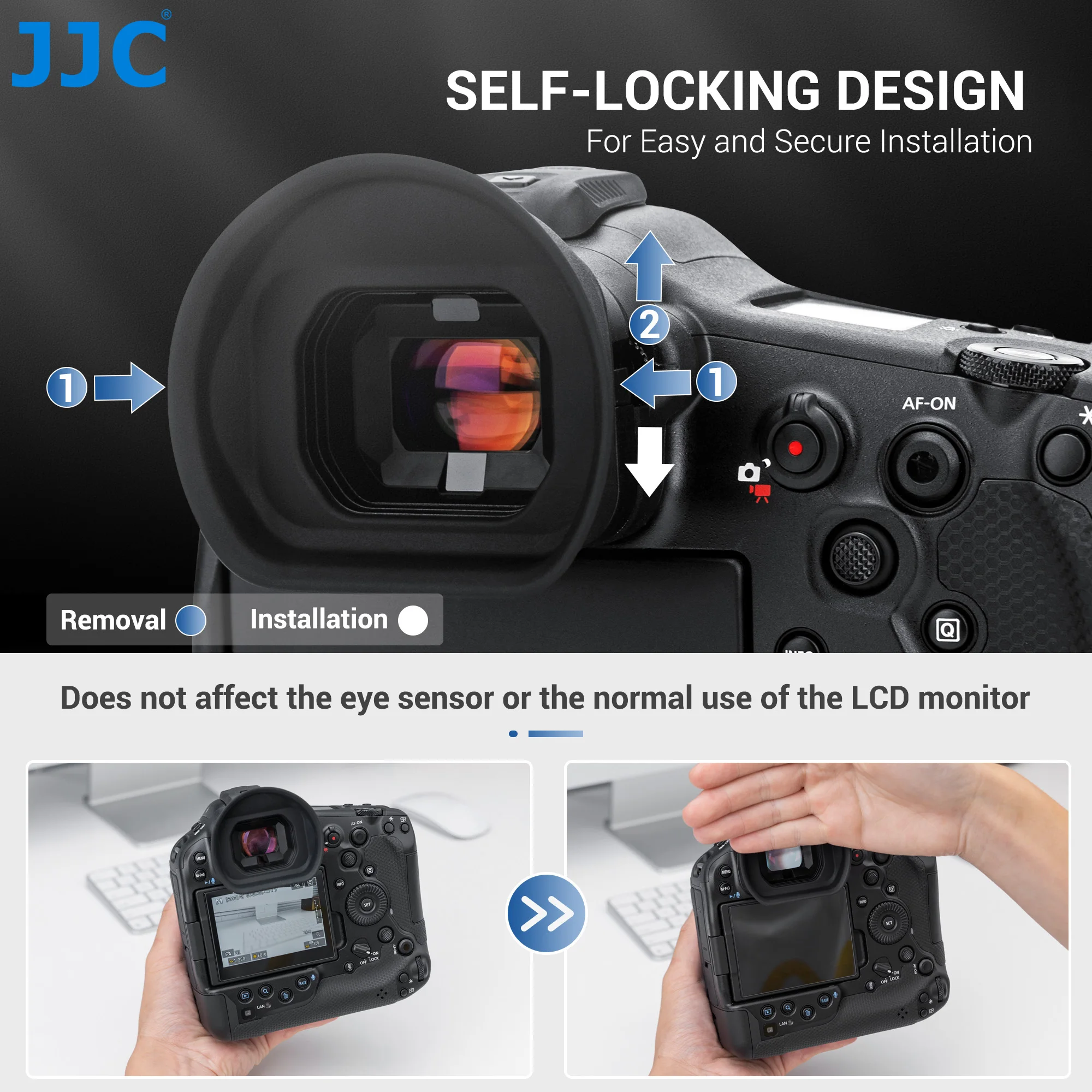 Canon EOS R1용 JJC 소프트 실리콘 아이컵 아이피스는 뷰파인더 보호용 ER-I 아이컵 확장 뷰파인더 커버를 대체합니다.