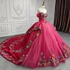 Classic Evening Dresses Satin Off Shoulder Organza Quinceanera Dresses DY9960 Lace Flower Vestidos De Graduación 4