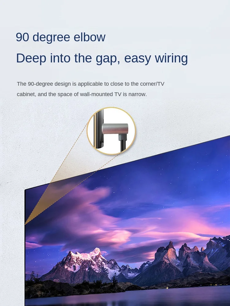 8K 90 degree HDMI 2.1V Cable 8K 60Hz 4K 120Hz 48Gbps EARC ARC HDCP Ultra High Speed HDR for HD TV Laptop Projector PS4 PS5 hdmi cable