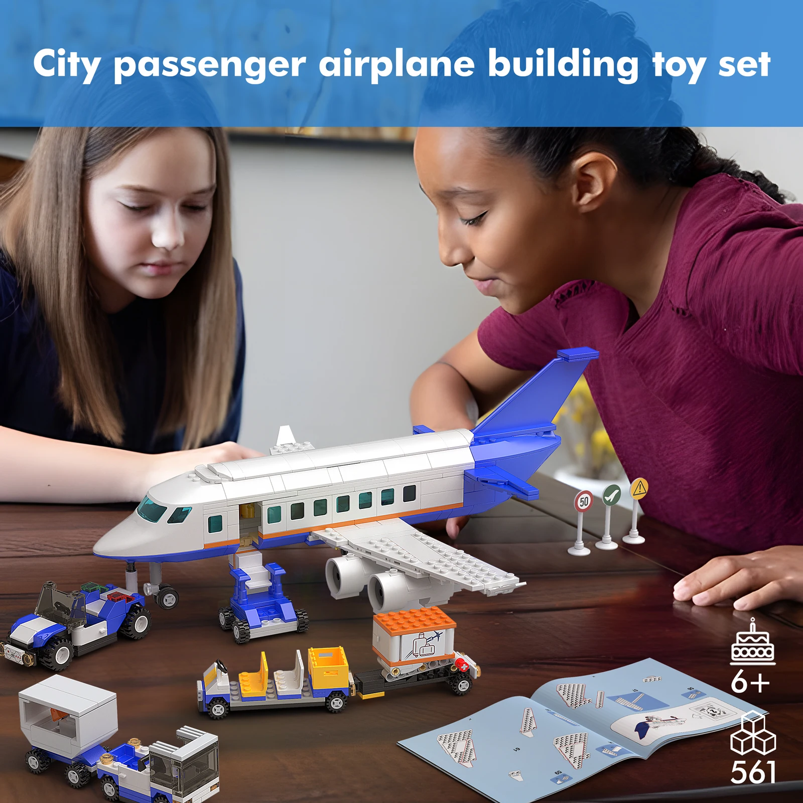 MOC Passenger Plane Building Blocks Set 561 Pieces Idea