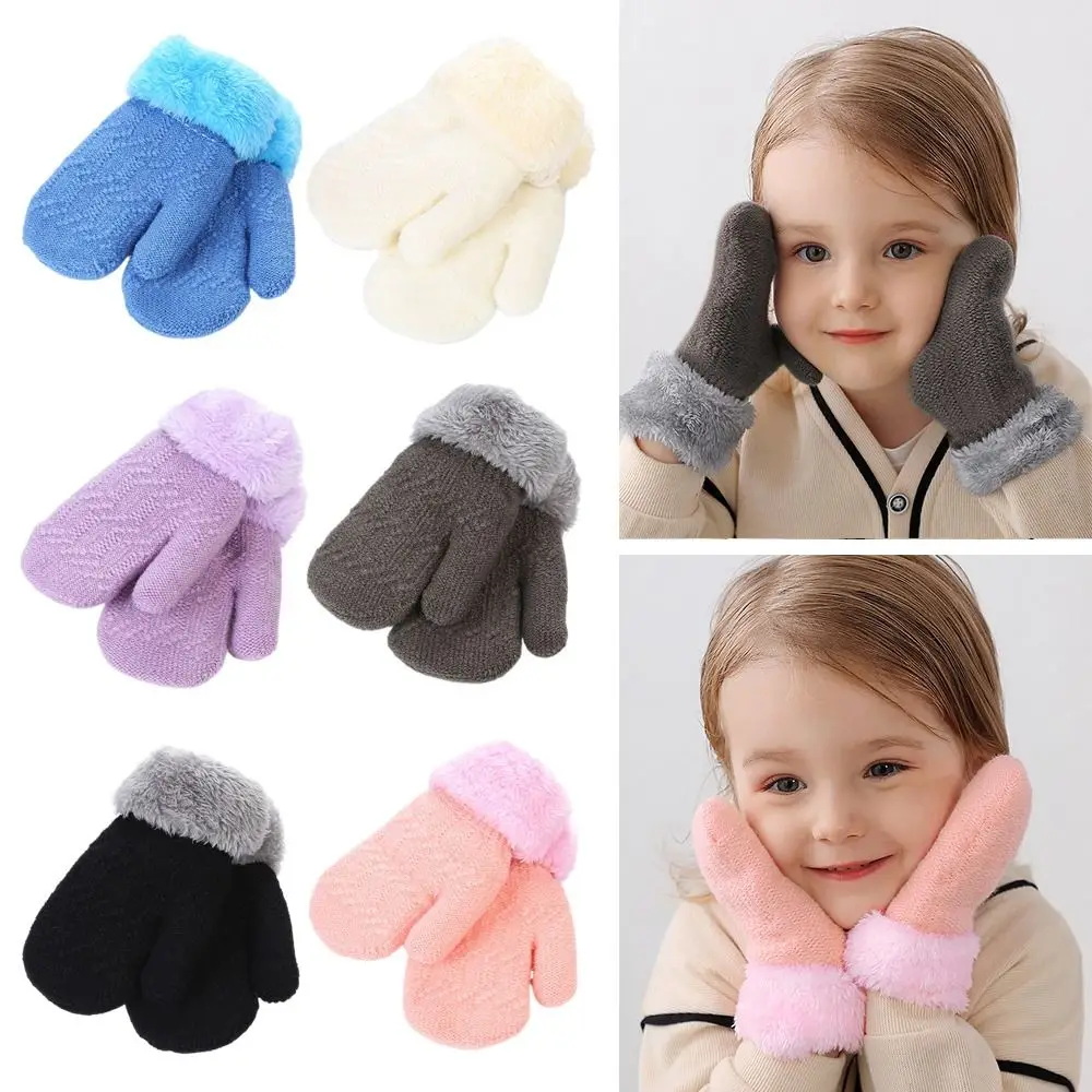 

Plus Velvet Kids Gloves Cartoon Thick Baby Gloves Warm Mittens Winter