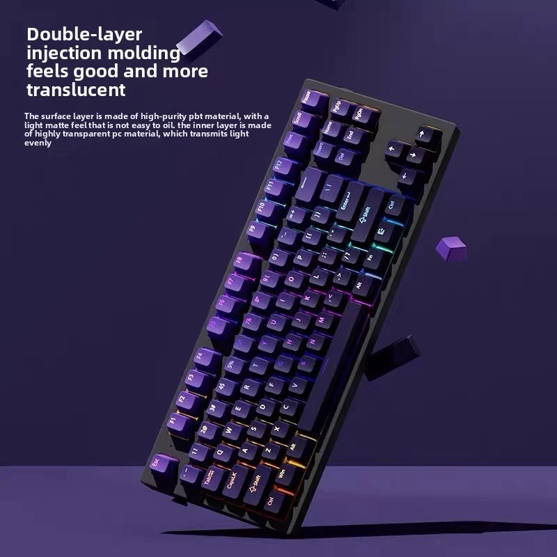 Top-Printed Mechanical Keyboards Keycaps 134-Key PBT Keycaps with Personalized Translucent Gradient Colors Key cap