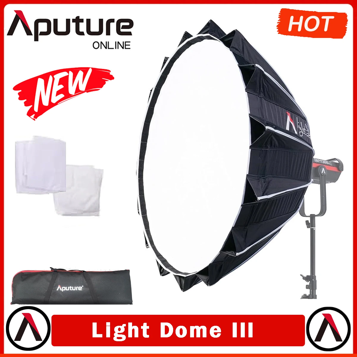 Aputure Light Dome Iii 90Cm Bowens Mount Softbox Parabolico Con Griglia Per Aputure 600D 600X Pro Amaran 300C 150C 200X S Aggiornato
