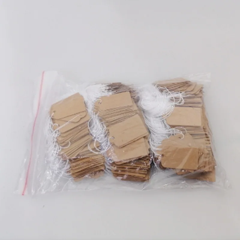 100Pcs/Lot Blank Kraft Jewelry Price Label With Strings Necklace Ring Bracelet Price Labels Tags Display Jewelry Making Findings