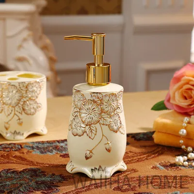 

European Luxury Royal Court Ceramic Press Soap Dispenser Shower Gel Bottle Lotion Bottle Hand Sanitizer Bottle Shampoo Bottle