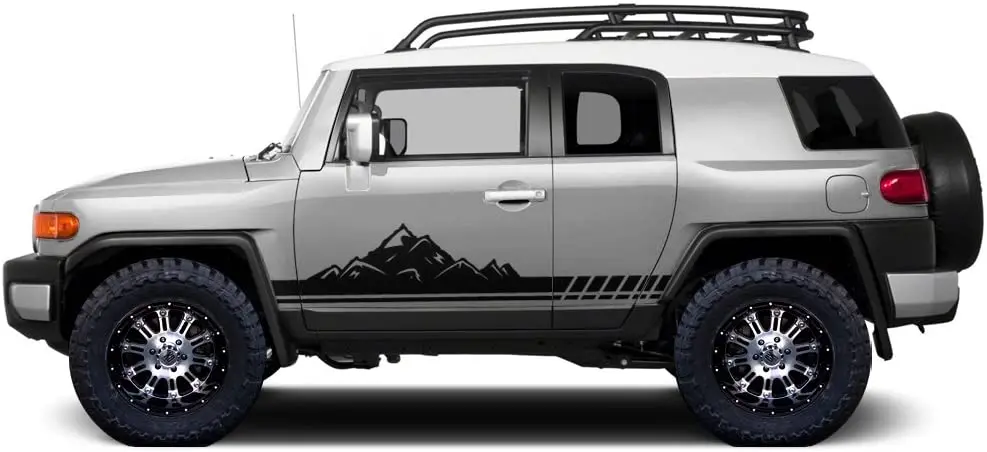 

Factory Crafts Mountain Side Stripe Graphics Kit 3M Vinyl Decal Wrap Compatible with FJ Cruiser 20072014 Matte Black