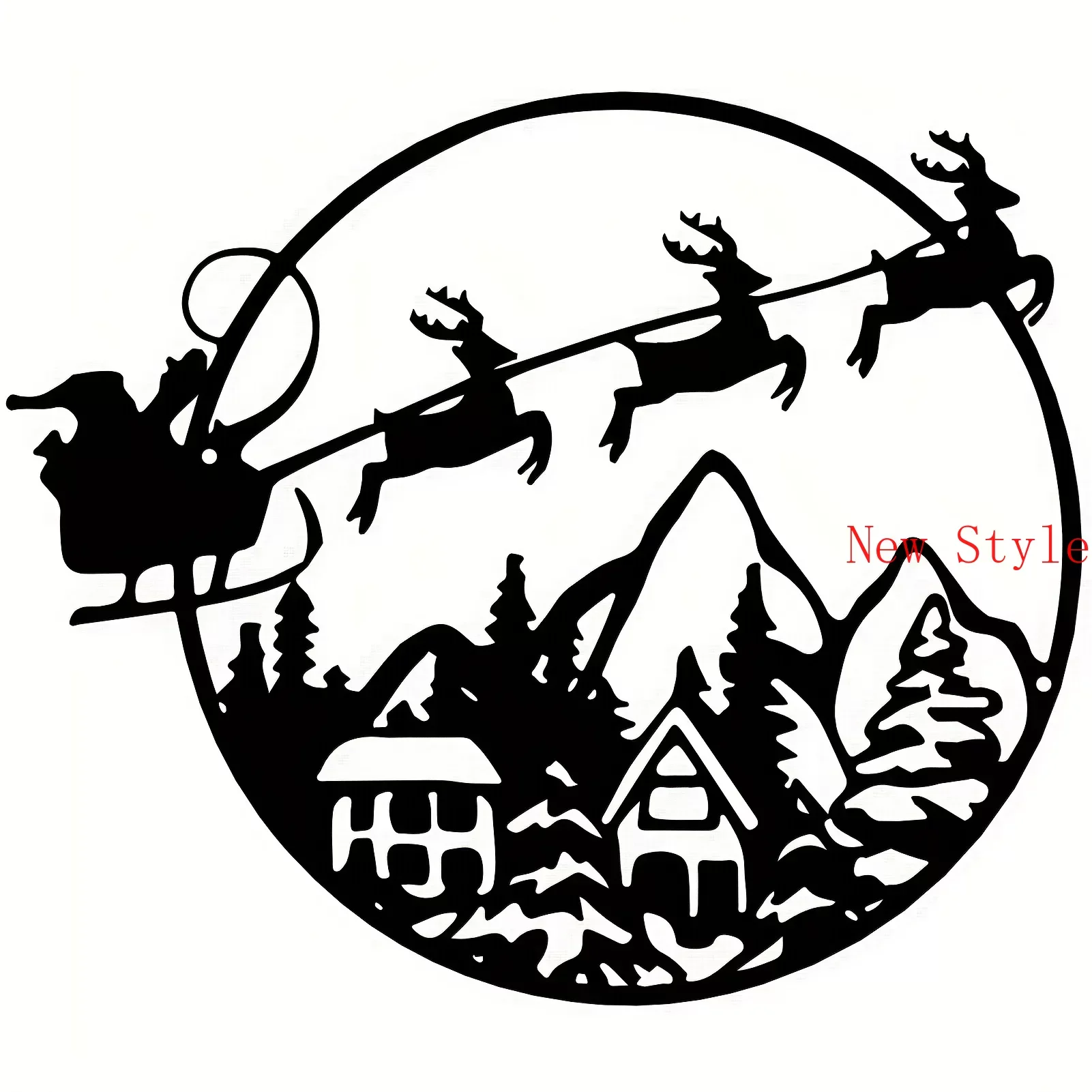 Санта-Клаус Олень сани автомобиль металлический настенный художественный Декор Рождественский подарок украшение спальня гостиная кухня офис Декор