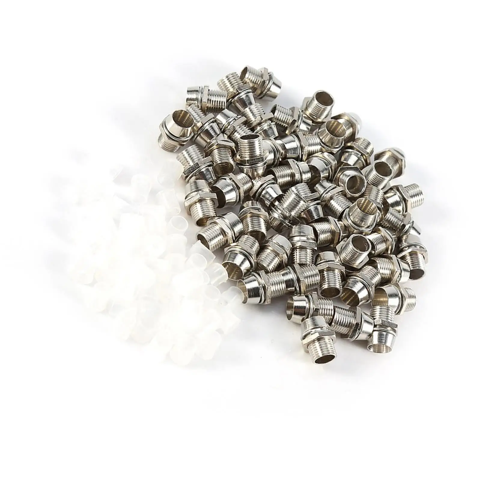 50Pcs Silver Galvanized Aluminum 5mm LED Lamp Holder with 8mm Thread Isolated Lampshade for Panel Display Accessory
