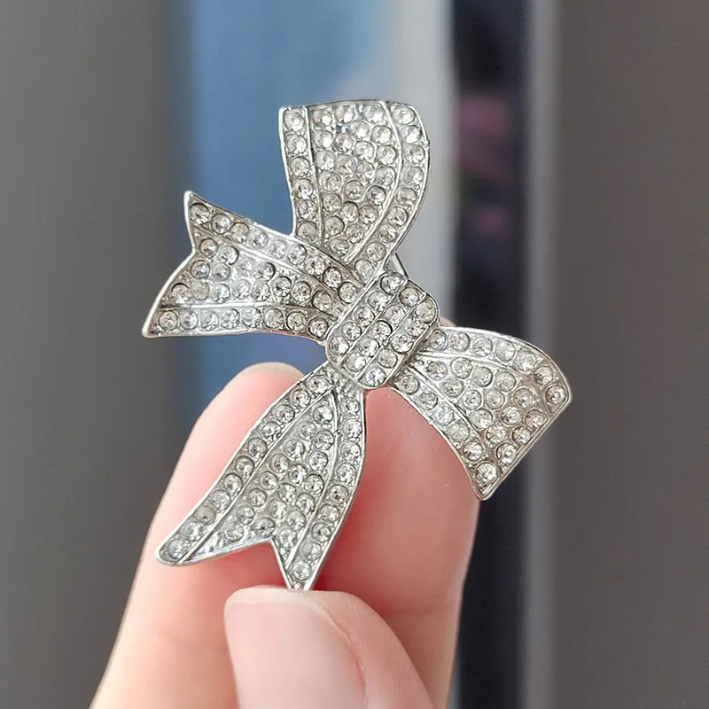 Vintage Black Rhinestone Bow Brooch Ladies Big Bow Brooch Fashion Jewelry  Accessories - AliExpress