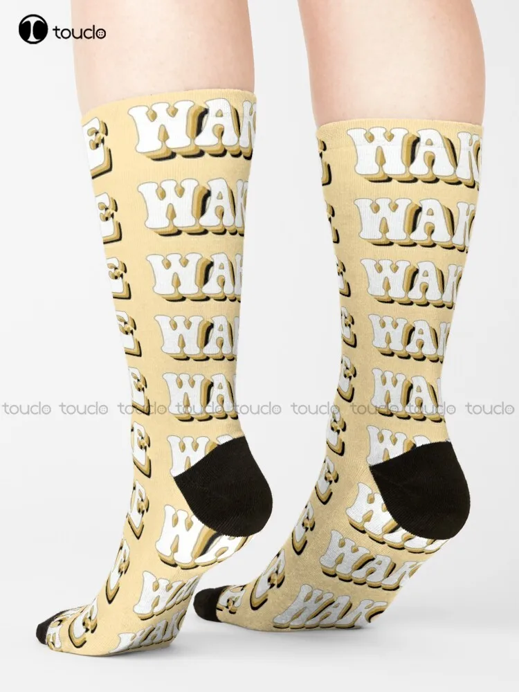 

Wake Forest Groovy Socks Womens Black Socks Personalized Custom Unisex Adult Teen Youth Socks Breathable Cotton Cartoon Girls