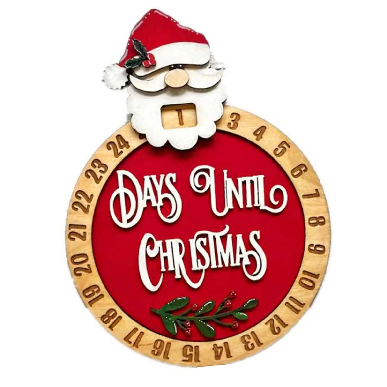 

Christmas Wooden Advent Calendar Durable Handmade Advent Calendar Ornament Xmas Decor for Wall Bedroom Home Office Decor