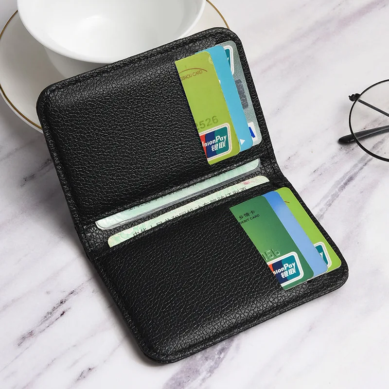 Portable Slim Soft Wallet for Men PU Leather Mini ID Credit Card Holders