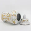 Gold-plated Flower Ceramic Ginger Jar White Ceramic Storage Jar Crafts Ornaments Flower Arrangement Decorative Jar Ornaments 3