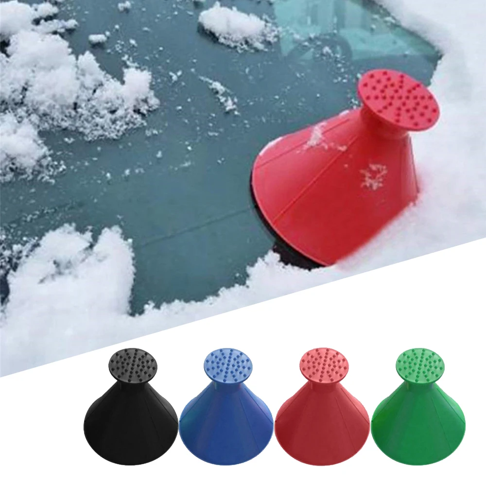 Winter Auto Car Magic Window Windshield Car Ice Scraper Shaped Funnel Snow Remover Deicer Cone Tool Scraping A Round