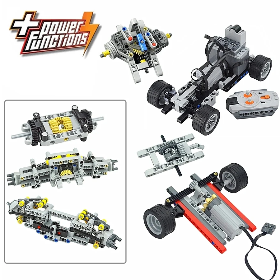 

Автозапчасти MOC Motor, детали для конструктора, передняя подвеска, Задний дифференциал, совместимы с игрушками всех марок