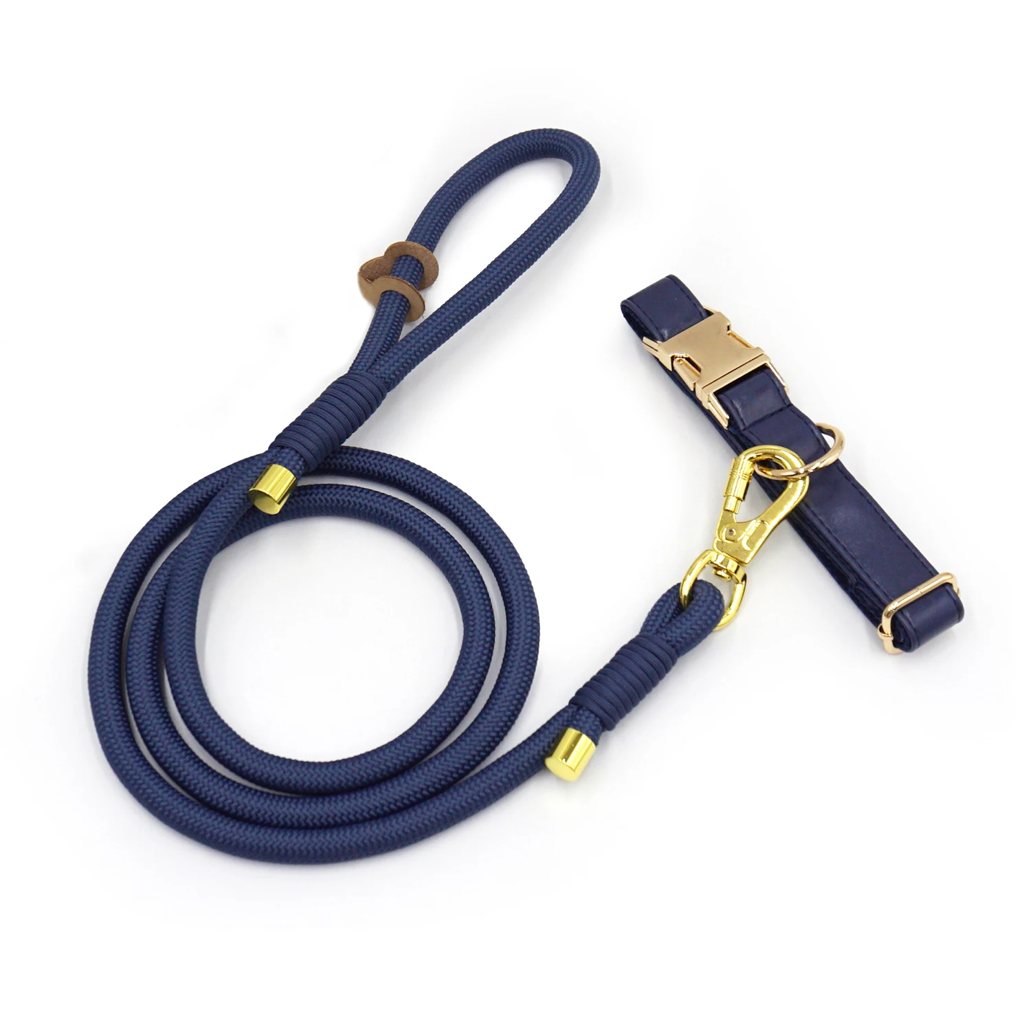 Collar personalizado azul marino para perros medianos y grandes, collar de cuero con grabado personalizado, correa y cierre de seguridad, cuerda para caminar