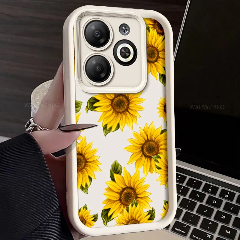 Sunflower Painted Anti-Drop Silicone Phone Case