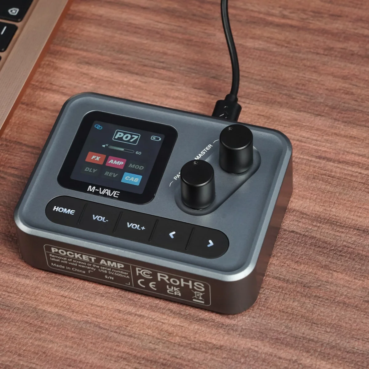 M-VAVE Pocket AMP Guitar Multi Effects Processor w/Amp Simulator/7