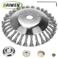 6/8 Inch Grass Trimmer Head Derusting Weeding Wheel with Fixing Kit Rusting Dust Removal Plate Garden Power Tool for Lawn Mover 1
