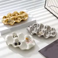 Light Luxury Ceramic 6 Grids Egg Tray Nordic Style Decorative Jewelry Display Storage Plate Shockproof Egg Storage Rack Ring 2