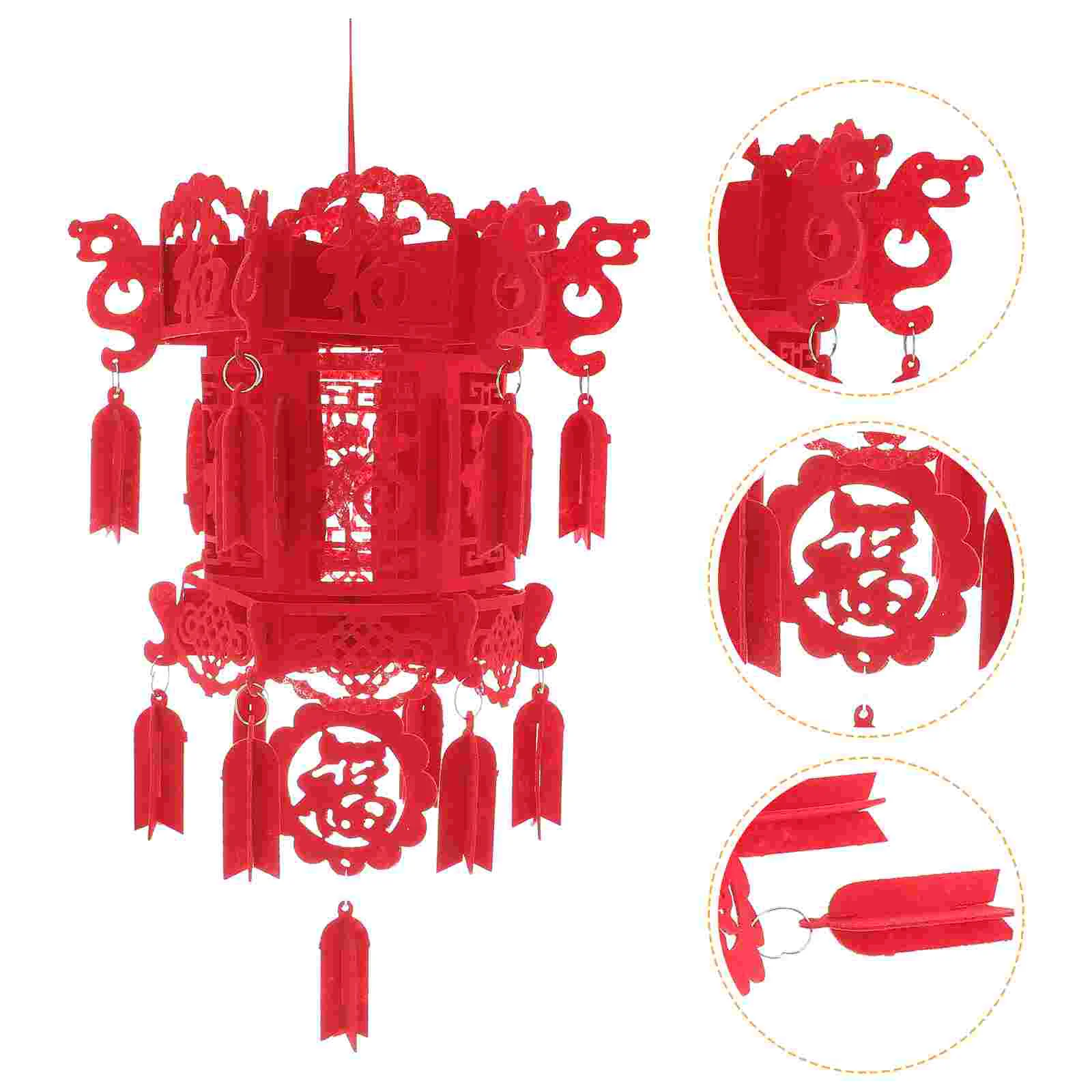 Spring Festival Non-Woven Lantern Decorative Chinese Style Lantern Red Home Hanging Pendant 2022 chinese new year spring festival decorations non woven fabric 3d diy fu ornament shopping mall home decoration