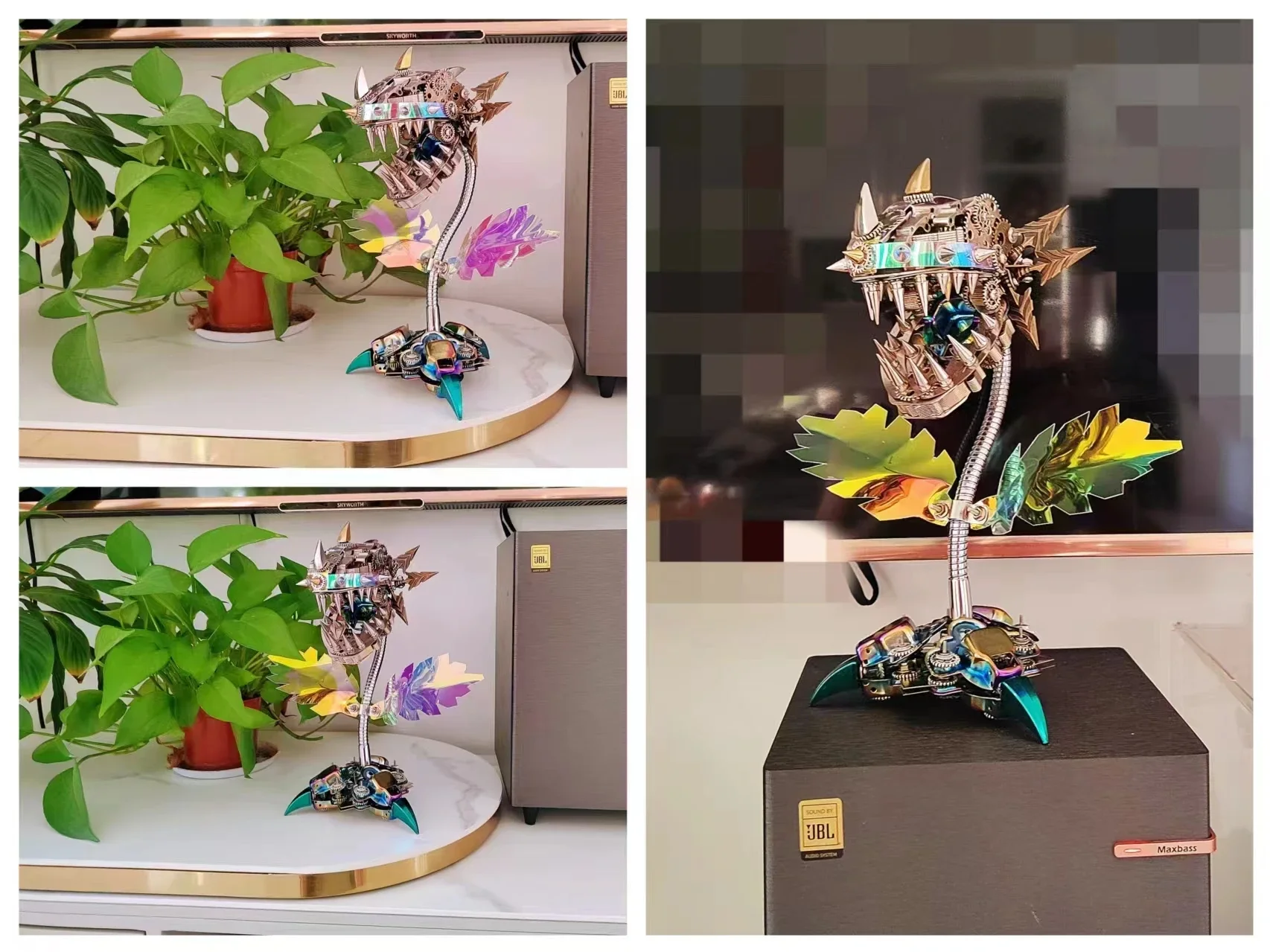 DIY Chomper Flower Metal Assembly Kits Mechanical Steampunk 3D Puzzle Plant Block Model DIY Kit Kids Adults Gifts