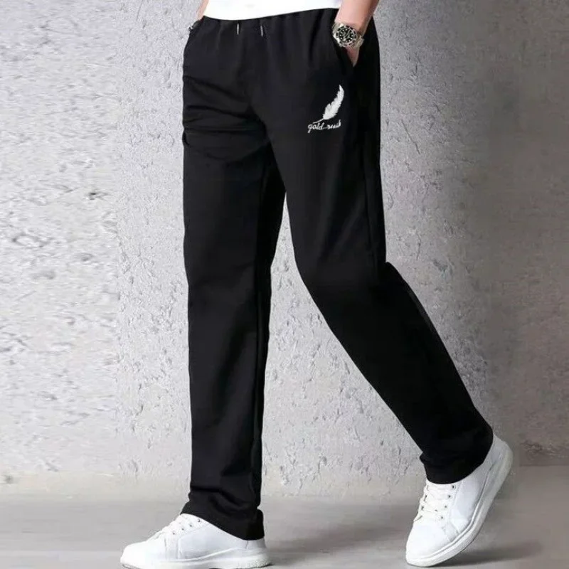 YASUGUOJI Spring Autumn Men's Sports Running Pants Joggers Loose Straight Cylinder Active Pants Gym Workout Jogging Trousers
