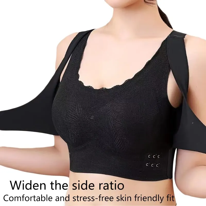 Women Lingerie Bra Gather Up Sport Camisole Underwear Black L XL 2XL Fitness Bra Breathable Exercise Yoga Running Casual