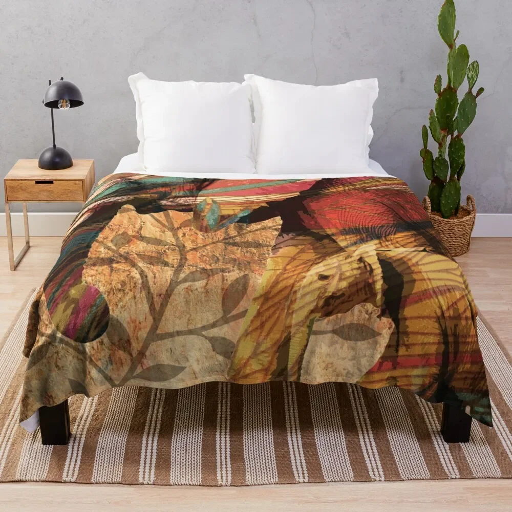 

Elephants African Patterned Elephant Design Throw Blanket for winter Moving Blankets For Baby Blankets