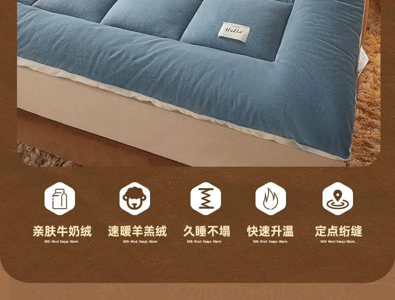 Description Picture 4 of itemLamb cashmere mattress quilt cushion household tatami bed mattress student dormitory single occupancy special floor mattress
