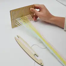 DIY Mini Tapestry Table Wooden Weaving Loom Elastic Bands For Weaving Lacing Machine Knit Wood Comb Kids Toys Material Set