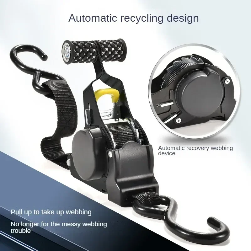 Retractable Auto Cargo Straps with Ratchet Tensioner for Secure Load and Luggage Management