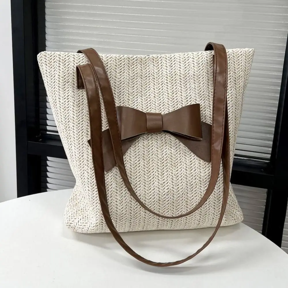 

Вместительная сумка через плечо, новая плетеная Сумка-тоут из соломы, женская сумка для покупок