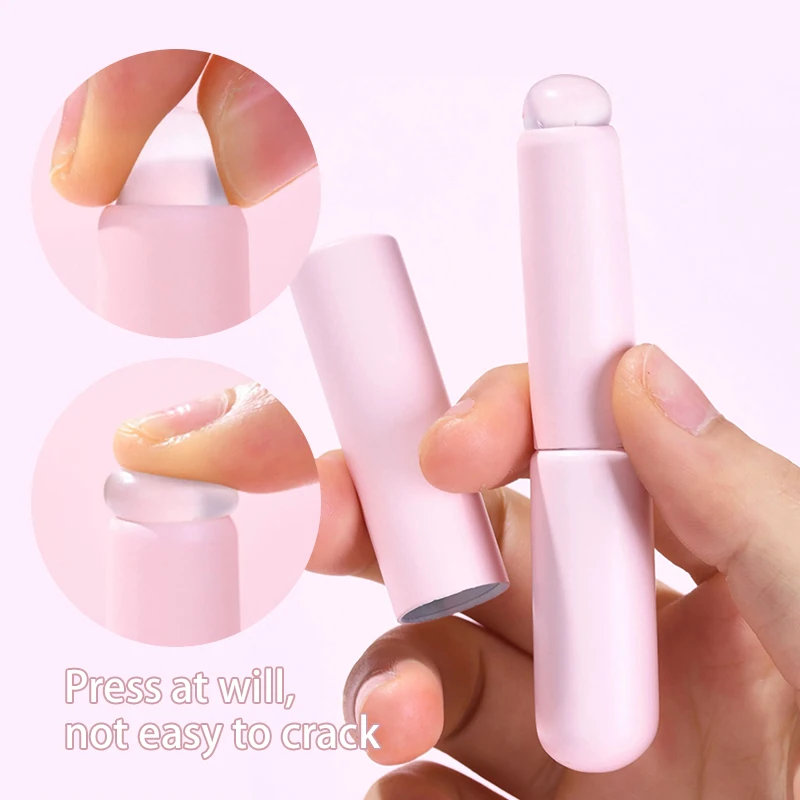 Nail Art Silicone Applicator Sticks Chrome Pigment Dust Applying Manicure Tool Easy-Daub Pigment Silicone Nail Brushes 4