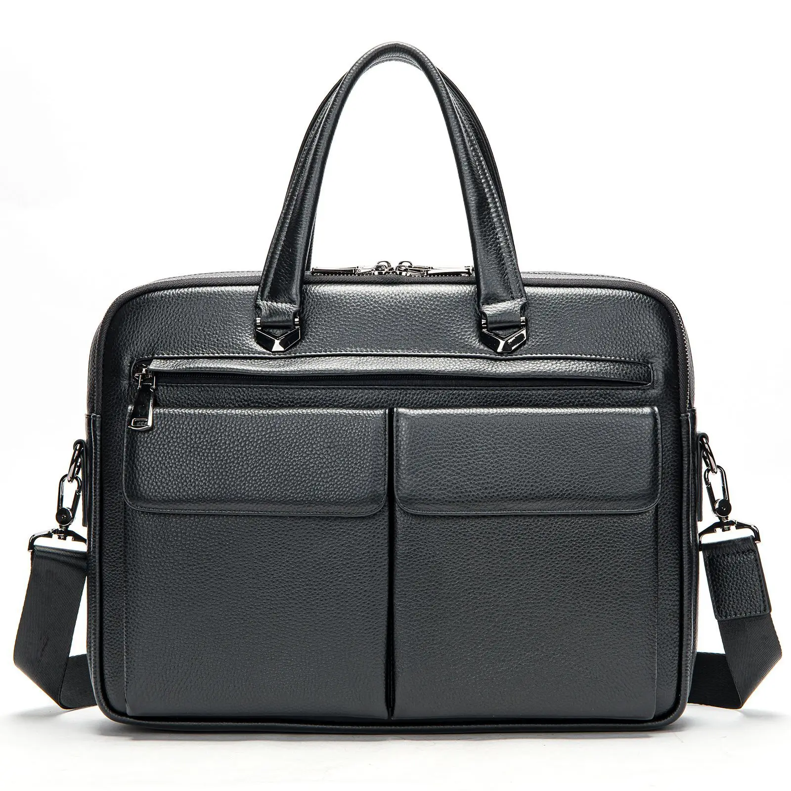 Genuine Leather Large Capacity Briefcase Men's Horizontal First Layer Cowhide Computer Storage Bag
