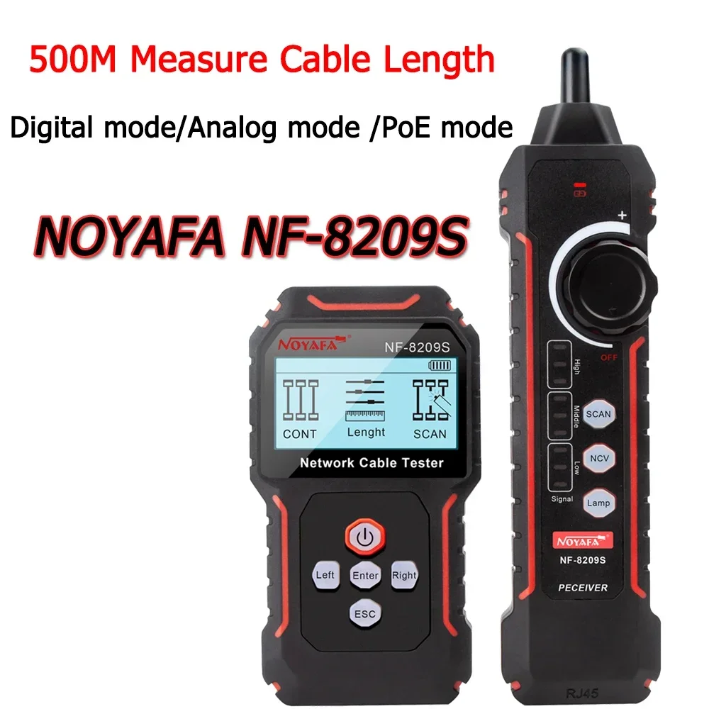 

NOYAFA NF-8209S POE Wire Checker LCD Display Measure Length LAN Cable Cat5 Cat6 LAN Test Network Tool Scan Cable Wiremap Tester