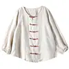 Pregnant Women's Retro Chinese Style Button Cotton And Linen Top Pregnant Women 2023 Spring and Autumn Shirt Maternity Top LF059 5