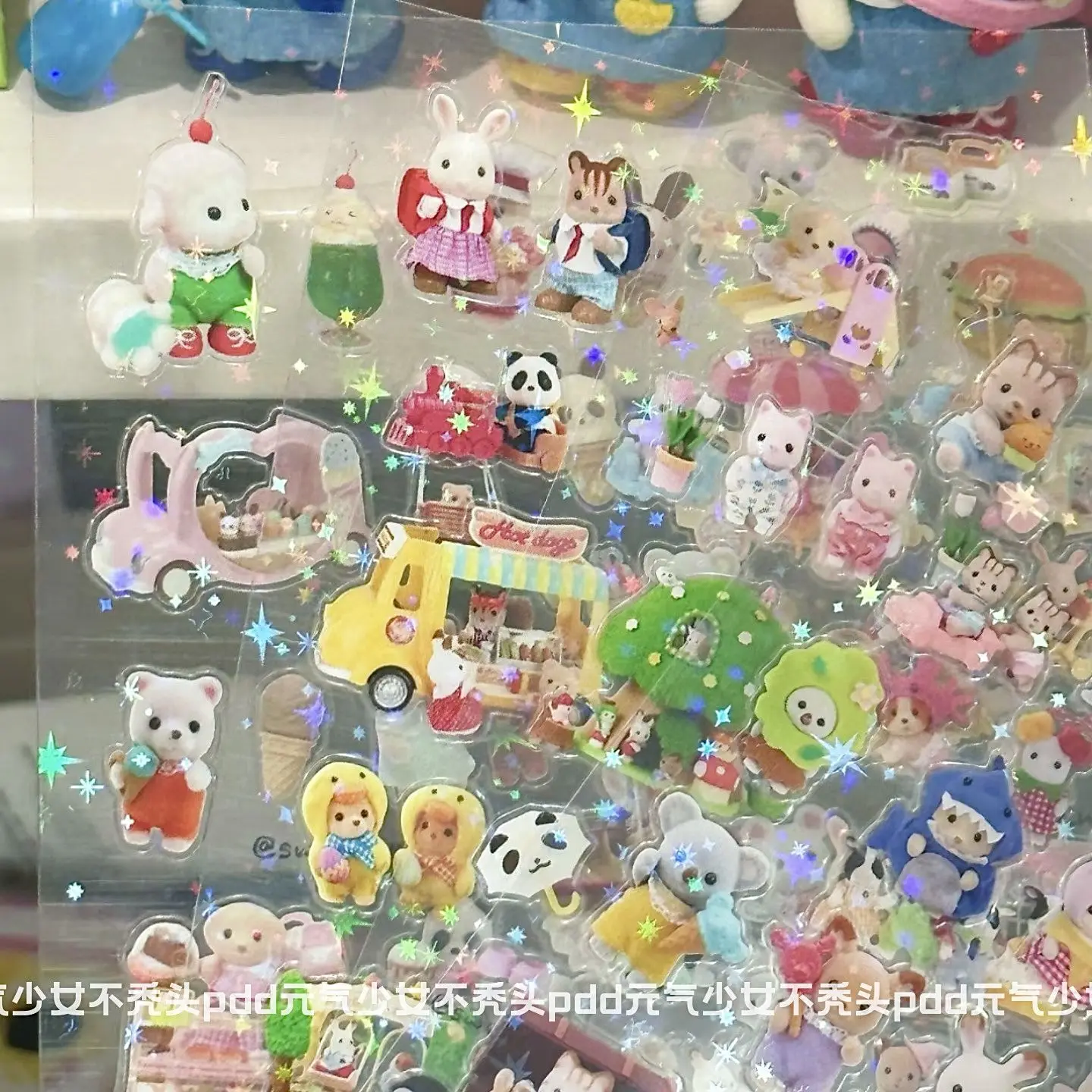 Sylvanian Families Cartoon Waterproof Stickers Pack Cute Water Bottle Laptop Skateboard Scrapbook Anime Accessories 3