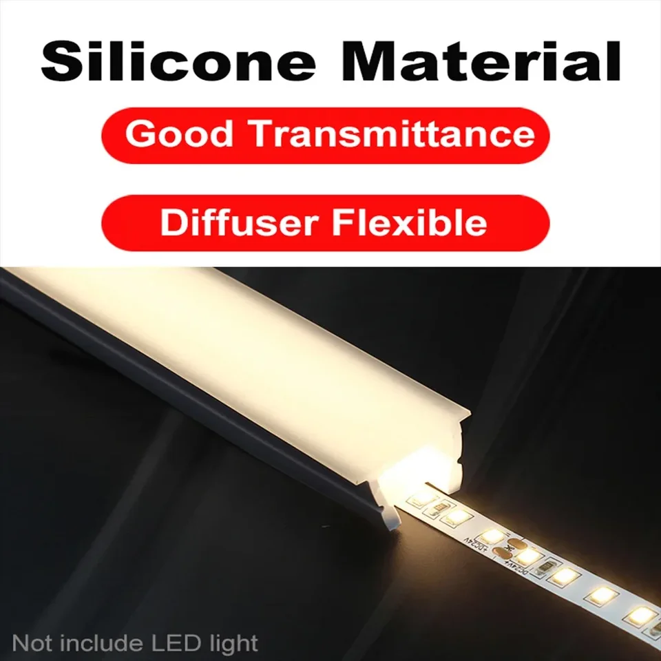 1M-10M Embedded LED Neon Rope Tube Black White Soft Recessed Silicone  Diffuser Channel For 5050 COB Flexible Ribbon Strip Light - AliExpress, image size:960x960