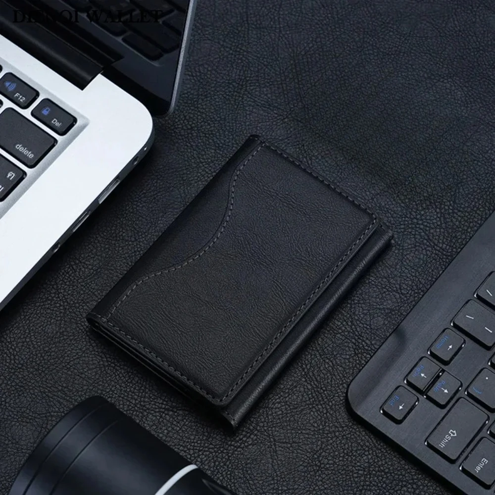 Trifold Magnetic Phone Wallet PU Leather Card Bag Card Holder Wallet for Apple IPhone 16 15 12 13 14 Pro Max Plus Mini