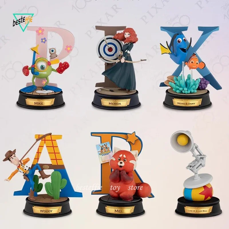 Disney 100 Year Celebration Letter Style Series Anime Blind Box Mystery Box Cute Kawaii Letter Woody Miky Figures Regalo Giocattolo Per Bambini