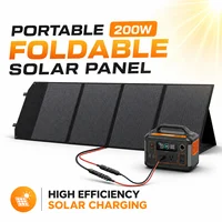 Panneau solaire portable pliable de 200W, chargeur solaire à haute efficacité, alimentation de secours d'urgence pour station d'alimentation, batterie externe, camping en camping-car, utilisation en extérieur. 1