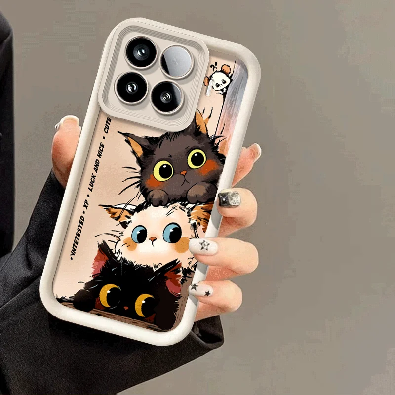 Cute Cat Print Pattern Silicone Protective Cover - Shockproof Flexible Case
