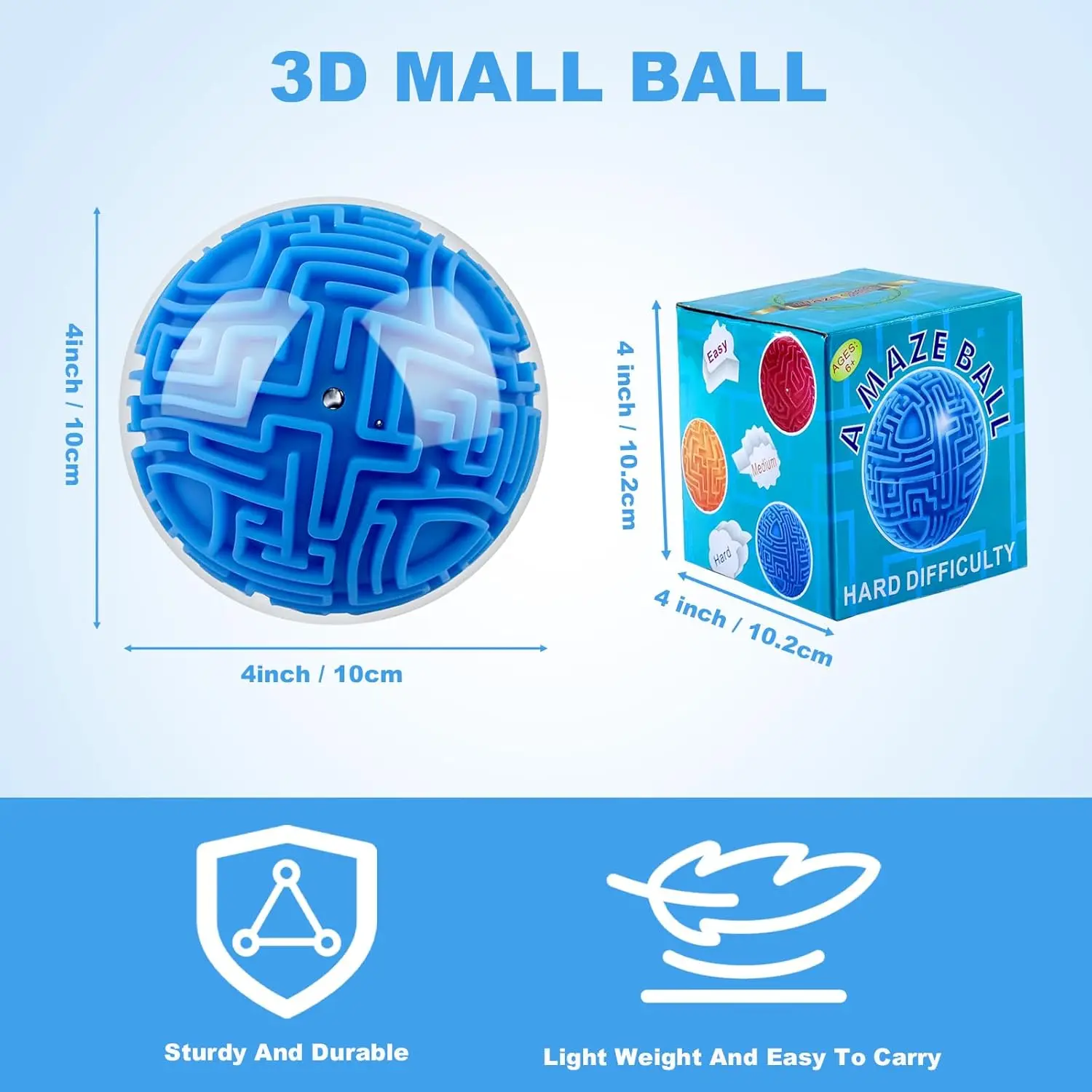 3D Puzzle Gravity Maze Ball Cube Toy Gifts for Kids Students Adults Carnival, Educational Challenges Brain Teasers Game