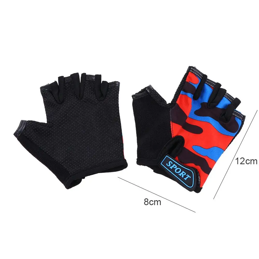 Cycling Gloves Half Finger Mittens Outdoor Non-slip Cycling Riding Equipment Child Bicycle Gloves Camouflage Bike