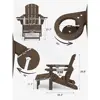Folding Adjustable Adirondack Chair Set with Ottoman and Cup Holder Outdoor Relaxation Oversized Reclining Lounger 2 Pcs 3