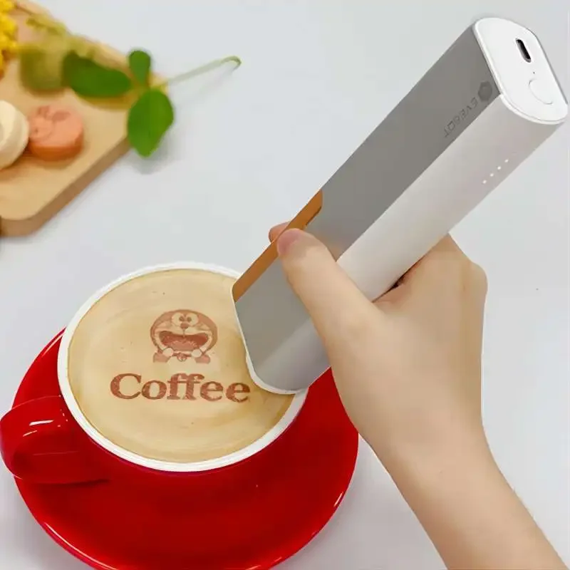 Coffee Latte Inkjet Printer Handheld Printpen Print Size 26*1000 MM DIY Printing Auxiliary Ruler for Cafes