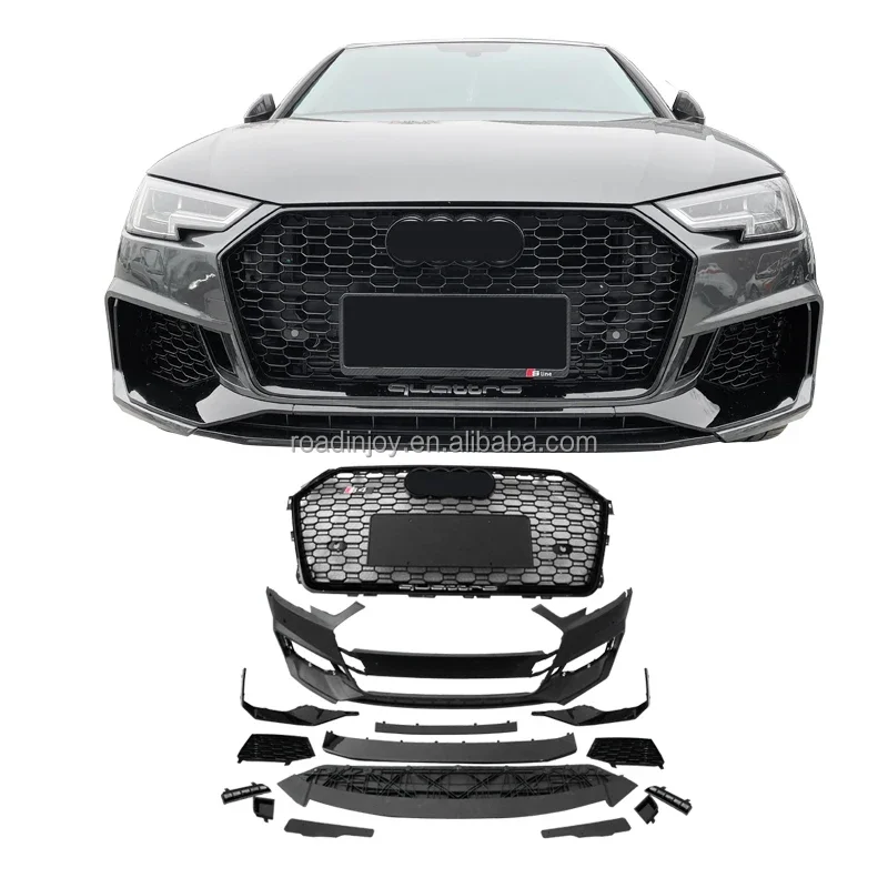 

2017-2019 Facelift RS4 Комплект кузова для Audi A4 B9 передний бампер с обновлением радиатора до RS4 передний бампер ABS материал