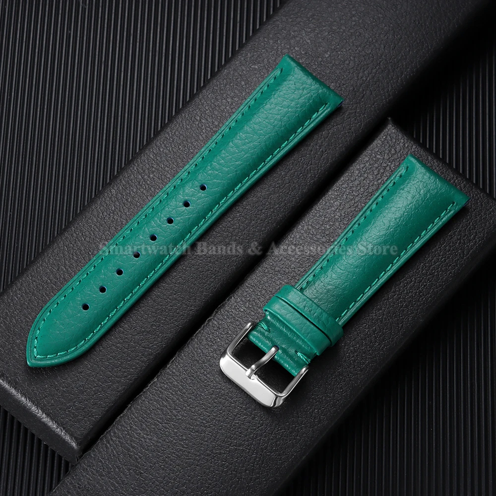 Universal Waterproof Cowhide Leather Watch Band - Sporty and Stylish Wrist Accessory