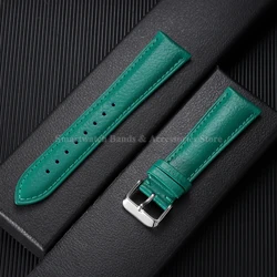 Universal Waterproof Cowhide Leather Watch Band - Sporty and Stylish Wrist Accessory - 18mm (Green)